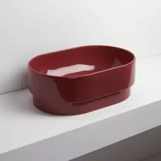 Simas Po-mo Раковина 56x37xh19см., полувстраеваемая сверху без отв., без перелива, цвет: RUBINO
