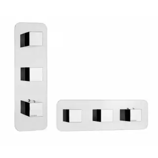 Bossini Cube Термостат для душа, встраиваемый, с девиаторм/запорным вентилем на 2 - 4 выхода, уст-ка верт/гор., цвет: хром