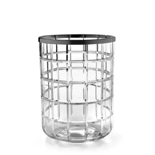 3SC Palace Урна 20хh28х20 см, цвет: прозрачный хрусталь/никель сатинированный черный матовый