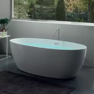 Kerasan Flo Ванна отдельностоящая, акриловая  170х82х58см в комплекте со сливом Click-clack, цвет: белый