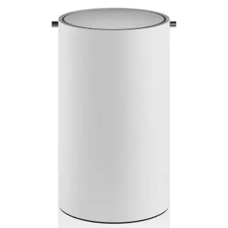 Decor Walther Stone BEMD Корзина для бумаги 30x18.5см, с крышкой, напольная, цвет: с крышкой белый / сталь матовая