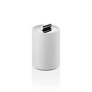 Decor Walther Stone DMD S Баночка универсальная 11x8см, с крышкой, настольная, цвет: белый / хром