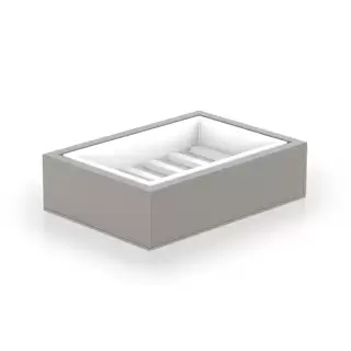 Decor Walther Brownie STS Мыльница настольная, искусственная кожа, цвет: тауп/белый