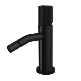 Carlo Frattini Spillo-up Смеситель для биде, на 1 отв., ручка X, с донным клапаном, цвет: черный матовый