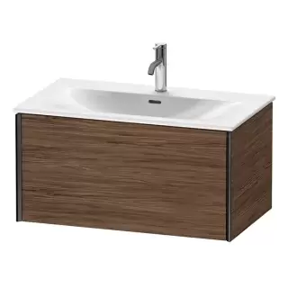 Duravit XViu Тумба подвесная 81x48x39.7см, с раковиной, 1 ящик, цвет: walnut dark/черный матовый