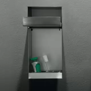 Antonio Lupi Sesamo Держатель для дозатора или для зубных щеток, встраиваемый в стену, из нержавеющей стали AISI 304, отделка алюминий