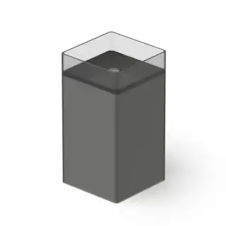 Dea Design Pedestal Basin Раковина 45х45х90см., напольная, без отв., Glasstech, прозрачная смола, цвет: Smoky Black R4