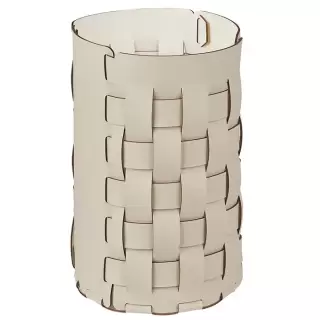 Colombo Adj Корзина для мусора Bottega D22xH35см., напольная, цвет: панна котта/белый