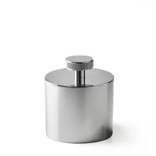 3SC Metal Tonda Баночка универсальная, D8хh9 см, с крышкой, настольная, цвет: хром