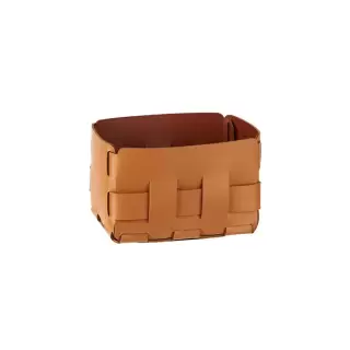 Colombo Adj Корзинка Mini Bottega, 12x19H13 см, цвет: коньяк/бордо