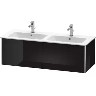 Duravit XSquare Тумба подвесная, 128х47.8х40см, с раковиной, с 2 выдв ящик, цвет: черный глянц