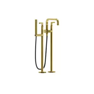 Gessi Inciso Смеситель для ванны, напольный, с ручным душем, цвет: золото