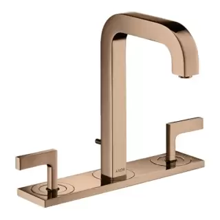 Axor Citterio Смеситель для раковины 170, на 3 отв., ручка: рычаг, с панелью, с донным клапаном, цвет: полированное красное золото