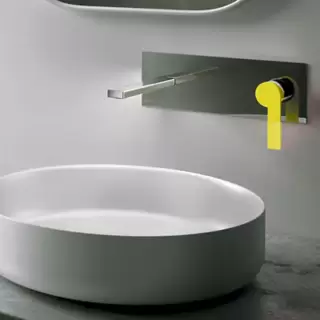 Gattoni Color Смеситель встроенный для раковины на коробке горизонтальный, цвет: хром/Giallo