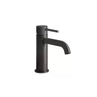 Gessi 316 Смеситель для раковины на 1 отверстие, без донного клапана, излив 123мм, цвет: brushed black metal pvd