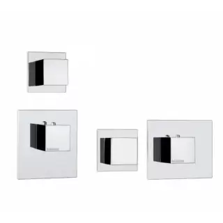 Bossini Cube Смеситель для душа, встраиваемый, термостатический, с переключателем на 2 источника, цвет: хром