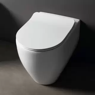 Kerasan Flo Унитаз 55см., напольный, приставной, безободковый, слив универсальный, цвет: белый