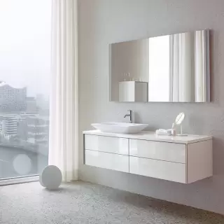Duravit XViu Тумба подвесная 160x55x40см с раковиной, 2 ящика, цвет: белый глянцевый