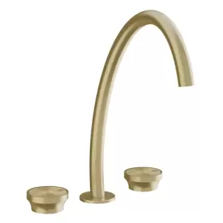 Gessi Origini Смеситель для раковины высокий на 3 отв, без донного клапана, цвет: Brushed Brass PVD