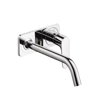 Axor Citterio M Встраиваемый смеситель для раковины, с панелью, излив: 227мм, с донным клапаном, внешняя часть, цвет: хром