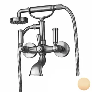 Bossini Liberty Смеситель для ванной, настенный, с ручным душем, цвет: античная бронза