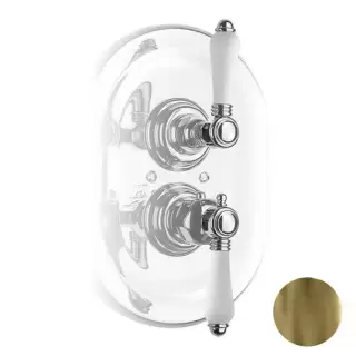 Nicolazzi P.M. Blanc Смеситель для душа, встраиваемый, термостатический, внешняя часть, 3/4&rdquo; с   запорным вентилем, цвет: бронза