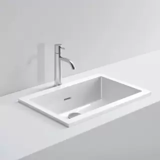 NOORTH milldue edition Раковина 57х37х13 см, без отв., полувстраиваемая,  цвет: белый