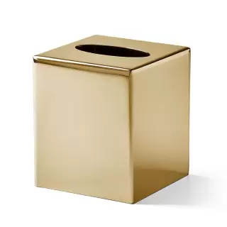 3SC Metal Tonda Контейнер для бумажных салфеток, 12х12хh14 см, настольный, цвет: золото 24к. Lucido