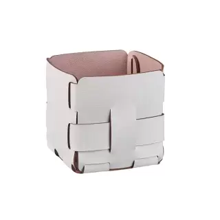 Colombo Adj Корзинка Mini Bottega, 12x12H13 см , цвет: устричный/пепельная роза