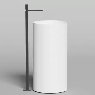 Salini Armonia Round 01 Раковина напольная 45х45х90см., мат-л: S-Stone, слив в пол, цвет: белый матовый