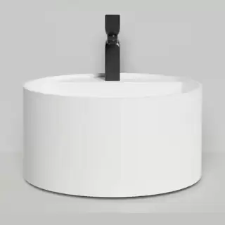 Salini Armonia Round Top 02 Раковина накладная 45х45х25см., с 1 отв. мат-л: S-Stone, цвет: белый  матовый