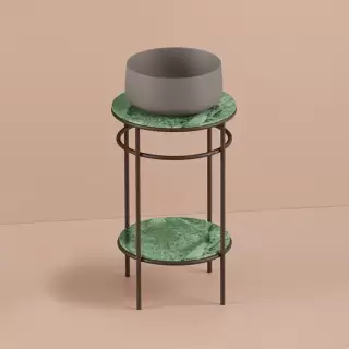 Artceram Vogue Металлическая структура &Oslash;44хh72,5см, напольная,  с раковиной, с мраморной столешницей и полочкой, цвет: moka/tortora