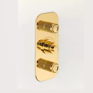 THG Malmaison metal Смеситель для душа встраиваемый, термостатический, с 2 запорными вентилями, внешняя часть, цвет: полированное золото