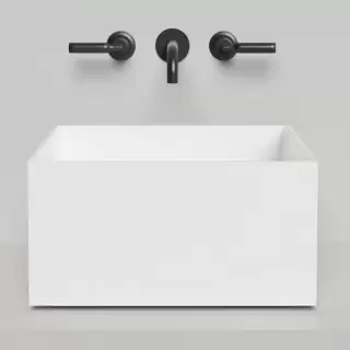 Salini Armonia Square 02 Раковина накладная 45х45х25см., без отв., мат-л: S-Stone, цвет: белый матовый