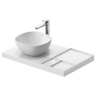 Duravit Aurena Керамическая консоль подвесная 80x50см., левая, HygieneGlaze, цвет: белый глянец