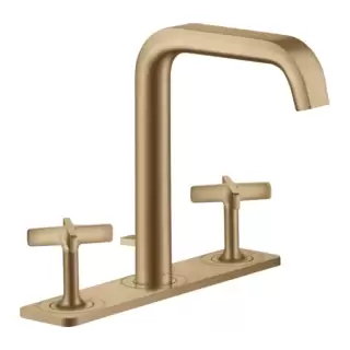 Axor Citterio E Смеситель для раковины, на 3 отв., с панелью и донным клапаном, цвет: шлифованная бронза