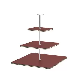 ADJ Сервировочная стойка 30x30xH35см., ручка "Т", цвет: бордовый/фурнитура хром