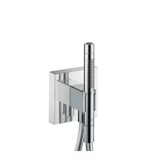 Axor Набор ручного душа: лейка с 2мя режимами, шланг 1,25 м, водорозетка, держатель лейки, цвет: хром (наружная часть)