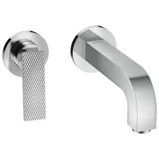 Axor Citterio Смеситель для раковины, встраиваемый, излив 220 мм, с розетками, с текстурой, внешняя часть, цвет: хром