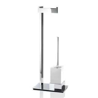 Decor Walther Brick SBK Напольная стойка 72смс ершиком и бумагодержателем, фарфор белый, цвет: хром