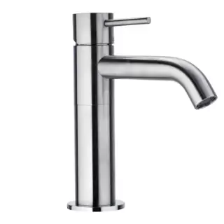 Bossini Inox Однорычажный Смеситель для раковины на 1 отв., из нержавеющей стали без донного клапана, цвет: Сатинированная нержавеющая сталь