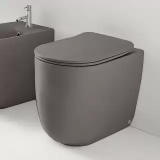 Kerasan Nolita Унитаз безободковый пристенный 55х35 см, с креплениями WB5N, цвет: Ferro matt