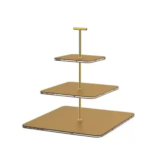 ADJ Сервировочная стойка 30x30xH35см., ручка "Т", цвет: горчица/фурнитура золото