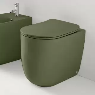 Kerasan Nolita Унитаз безободковый пристенный 55х35 см, с креплениями WB5N, цвет: Verde muschio