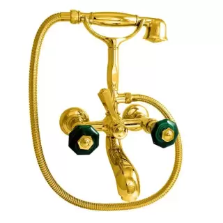 Nicolazzi Teide Chic Смеситель для ванны с 2мя ручками, с переключателем ванна/душ, цвет: золото