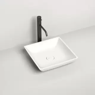 Salini Callista Раковина накладная 38х38х8.5cм, без отв., без перелива, S-Sense, цвет: белый глянцевый