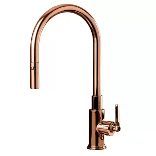 Nicolazzi Cucina Смеситель для раковины, на 1 отв., с выдвижным &nbsp;распылителем, излив 23.5см., цвет: Brushed Bronze