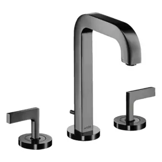 Axor Citterio Смеситель для раковины 170, на 3 отв., ручка: рычаг, с донным клапаном, цвет: полированный черный хром