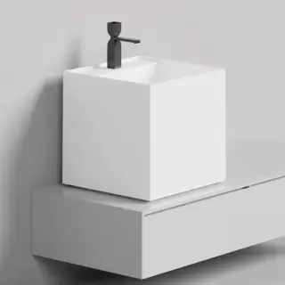 Salini Armonia Square TOP 03 Раковина накладная 45х45х45cм., с 1 отв, мат-л: S-Stone, цвет: белый матовый