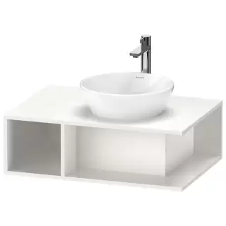 Duravit D-Neo Тумбочка подвесная компакт 80x55х26 см., раковина, 1 открытое отделение на левой стороне, цвет: белый высокоглянцевый